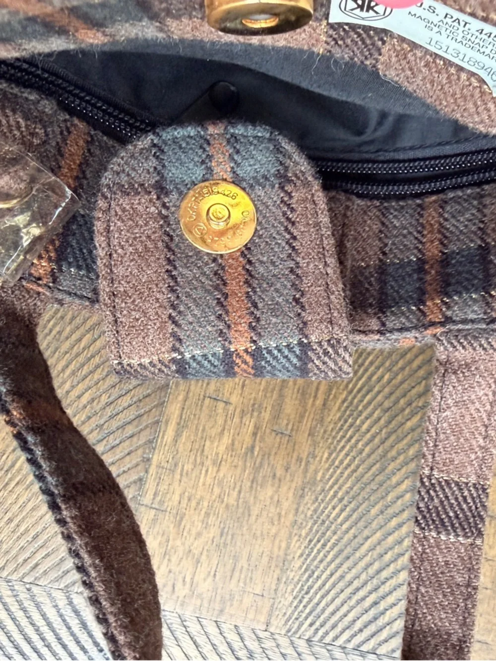 Vintage‎ Brown Plaid Mini Tote Crossbody Dark Academia Preppy Classic Bag Wool